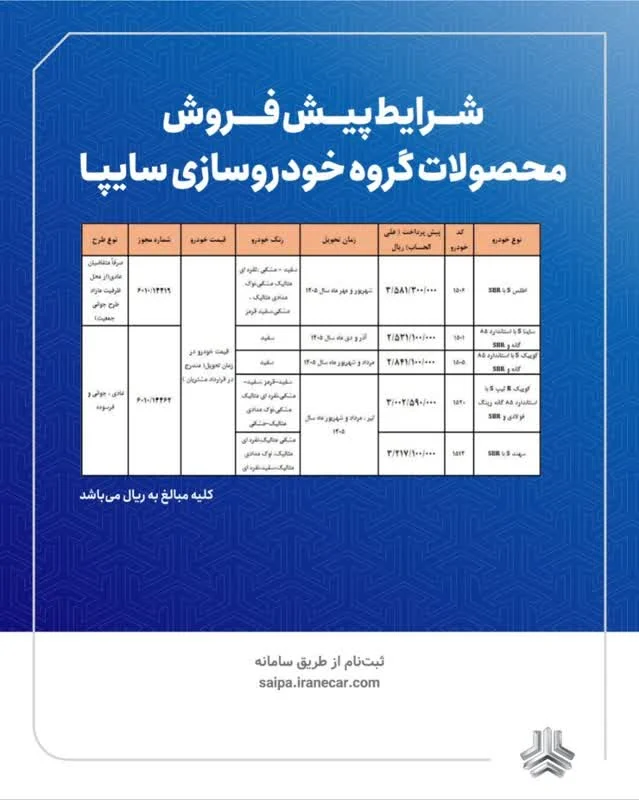 سایپا 1404 طرح جایگزینی